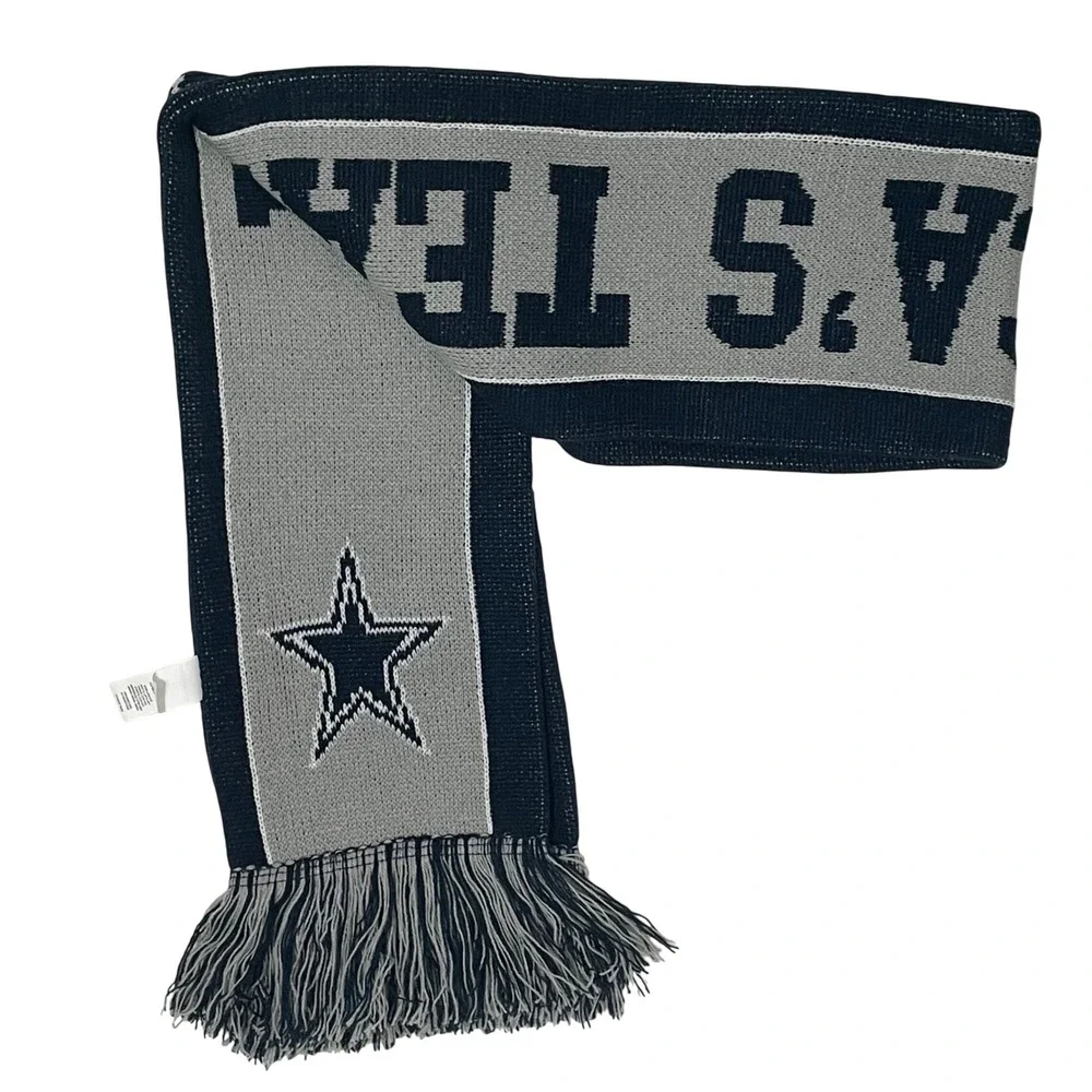 Dallas Cowboys NFL Knit Scarf Navy‎ Blue Grey Americas Team Star Logo NWT